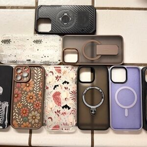 Assorted Phone Cases - Black, Brown, Purple